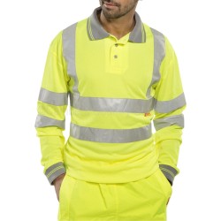 B Seen Hi-Vis Polo Shirt Long Sleeve